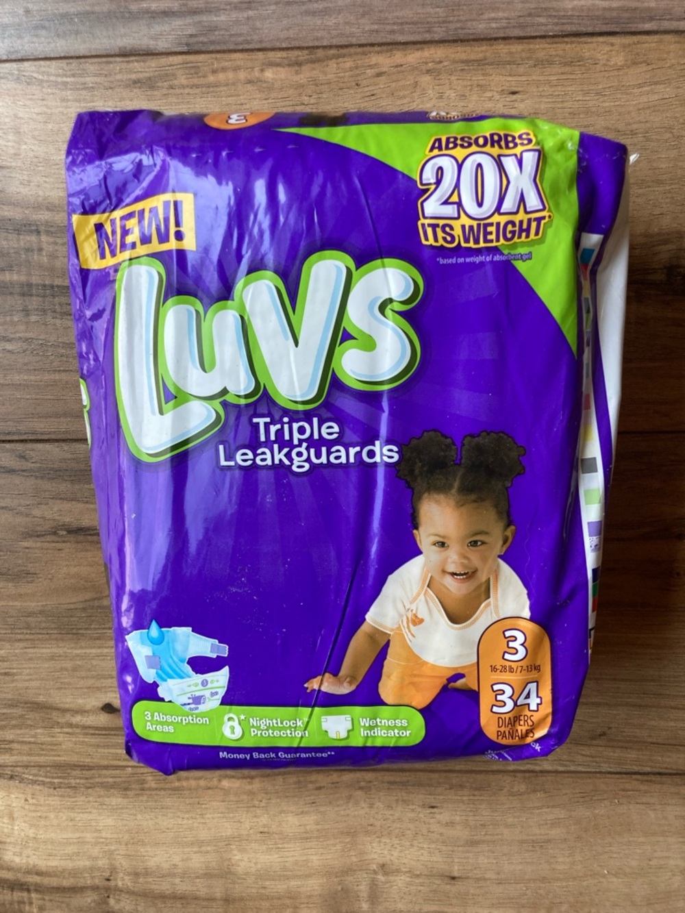 LUVS Sz3 Triple Leakguards 34 Diapers